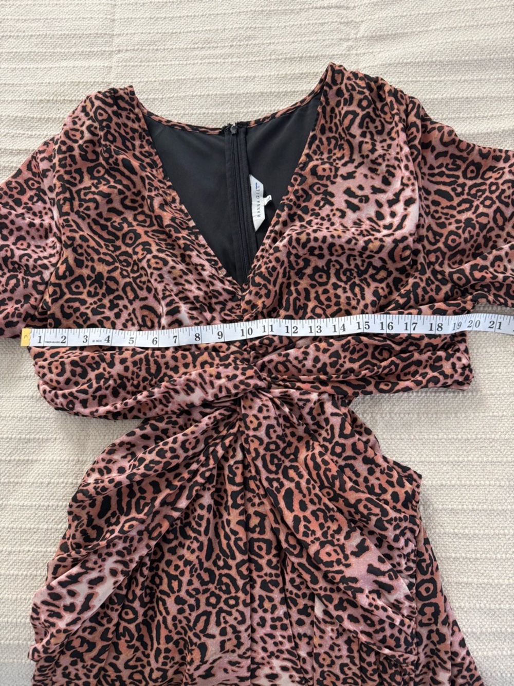 Anthropologie Ranna Gill Brown Leopard Cutout Midi Dress - Picture 6 of 9